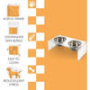 Keaton Modern Acrylic Rectangular Elevated Pet Feeder with 2 Stainless Steel Bowls, Moon White/Chrome - Pet Bowls & Feeders - 5