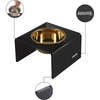 Keaton Modern Acrylic Rectangular Elevated Pet Feeder with 1 Stainless Steel Bowl, Black/Gold - Pet Bowls & Feeders - 4 - thumbnail