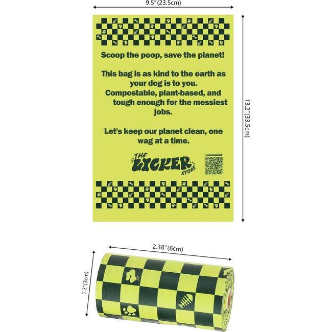 The Licker Store 13 in. x 9 in. Extra Thick Leak Proof Unscented Biodegradable Dog Poop Bags with Rechargeable LED Flashlight Dispenser, Green (120 Count, 8 Rolls) - Poop Bags & Dispensers - 4