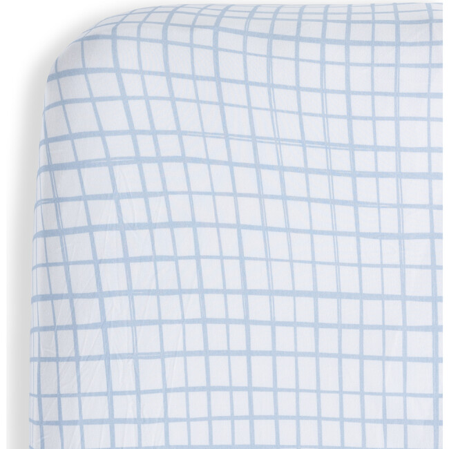 Crib Sheet, Blue Window Pane - Crib Sheets - 1