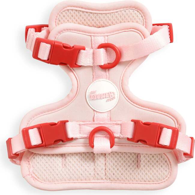 Arlo Adjustable Soft Padded No Pull Pet Harness with 3 Buckles and 3 Leash Clips, Pink