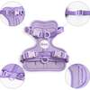 Arlo Adjustable Soft Padded No Pull Pet Harness with 3 Buckles and 3 Leash Clips, Purple - Collars, Leashes & Harnesses - 4