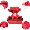 Arlo Adjustable Soft Padded No Pull Pet Harness with 3 Buckles and 3 Leash Clips, Red - Collars, Leashes & Harnesses - 4 - thumbnail