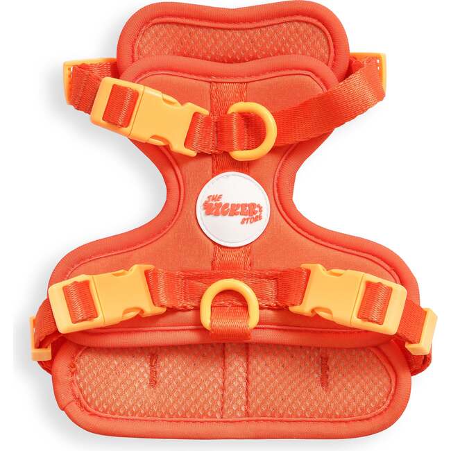 Arlo Adjustable Soft Padded No Pull Pet Harness with 3 Buckles and 3 Leash Clips, Dark Orange