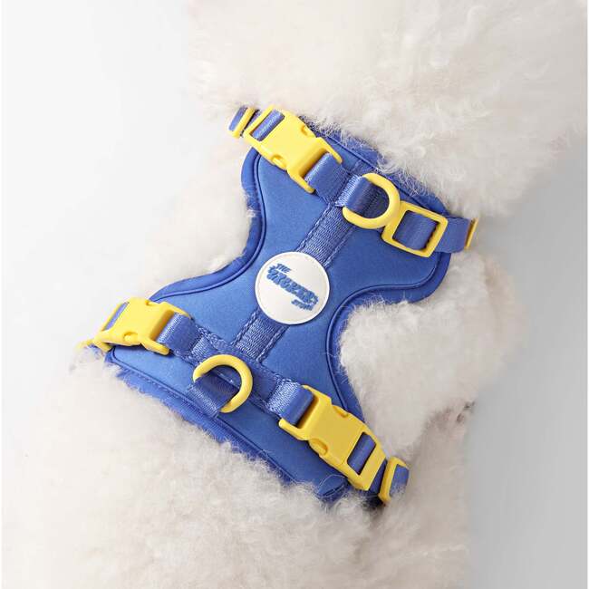 Arlo Adjustable Soft Padded No Pull Pet Harness with 3 Buckles and 3 Leash Clips, Dark Blue - Collars, Leashes & Harnesses - 3