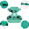 Arlo Adjustable Soft Padded No Pull Pet Harness with 3 Buckles and 3 Leash Clips, Emerald - Collars, Leashes & Harnesses - 4 - thumbnail
