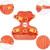 Arlo Adjustable Soft Padded No Pull Pet Harness with 3 Buckles and 3 Leash Clips, Dark Orange - Collars, Leashes & Harnesses - 4 - thumbnail