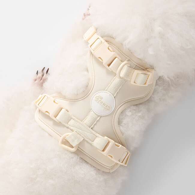 Arlo Adjustable Soft Padded No Pull Pet Harness with 3 Buckles and 3 Leash Clips, Almond - Collars, Leashes & Harnesses - 3