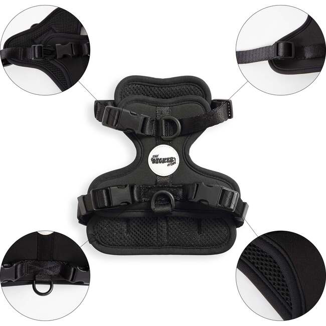 Arlo Adjustable Soft Padded No Pull Pet Harness with 3 Buckles and 3 Leash Clips, Black - Collars, Leashes & Harnesses - 4