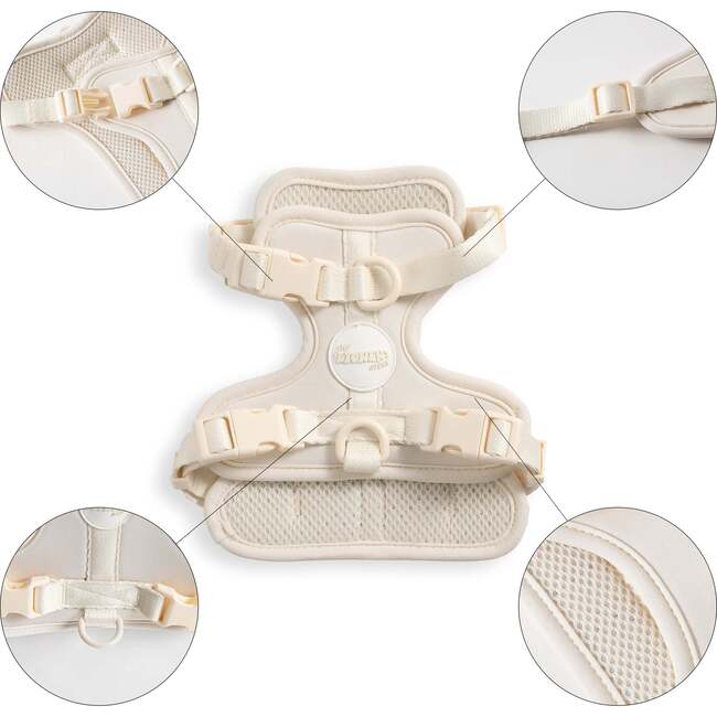 Arlo Adjustable Soft Padded No Pull Pet Harness with 3 Buckles and 3 Leash Clips, Almond - Collars, Leashes & Harnesses - 4