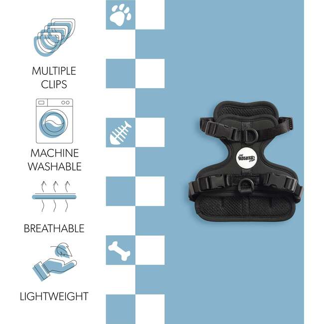 Arlo Adjustable Soft Padded No Pull Pet Harness with 3 Buckles and 3 Leash Clips, Black - Collars, Leashes & Harnesses - 5