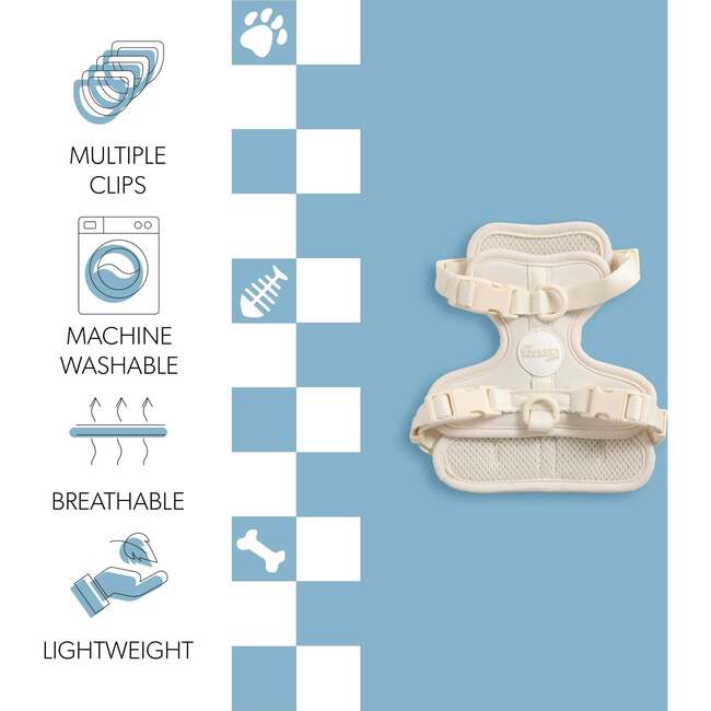 Arlo Adjustable Soft Padded No Pull Pet Harness with 3 Buckles and 3 Leash Clips, Almond - Collars, Leashes & Harnesses - 5