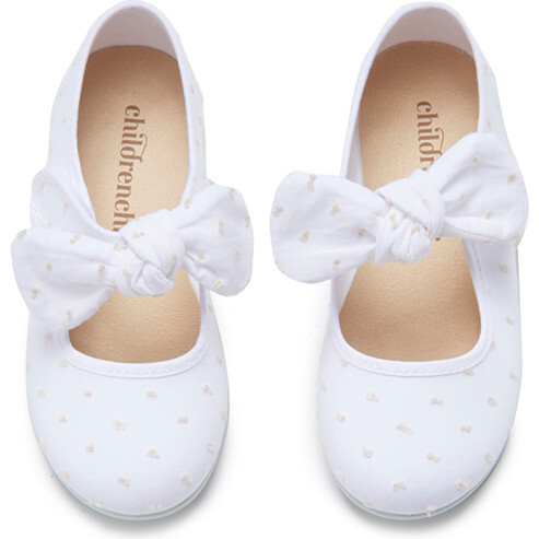Laura Canvas Swiss-Dot Mary Janes, White - Mary Janes - 4