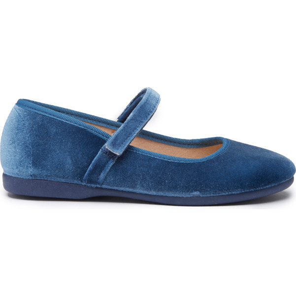 Classic Velvet Mary Janes, Blue