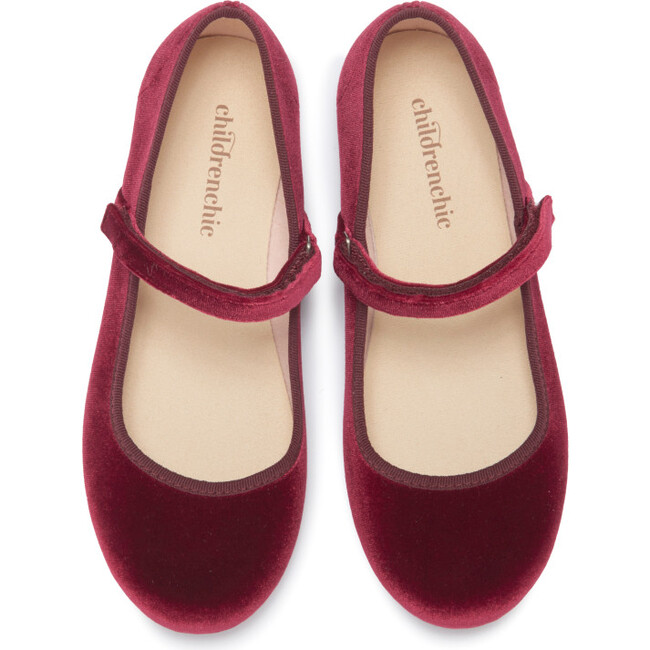 Cassie Velvet Mary Janes, Burgundy - Mary Janes - 3