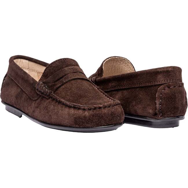 Suede Penny Loafers, Brown