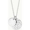 Personalized Hammered Double Disc Necklace, Sterling Silver - Necklaces - 1 - thumbnail