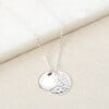 Personalized Hammered Double Disc Necklace, Sterling Silver - Necklaces - 2 - thumbnail