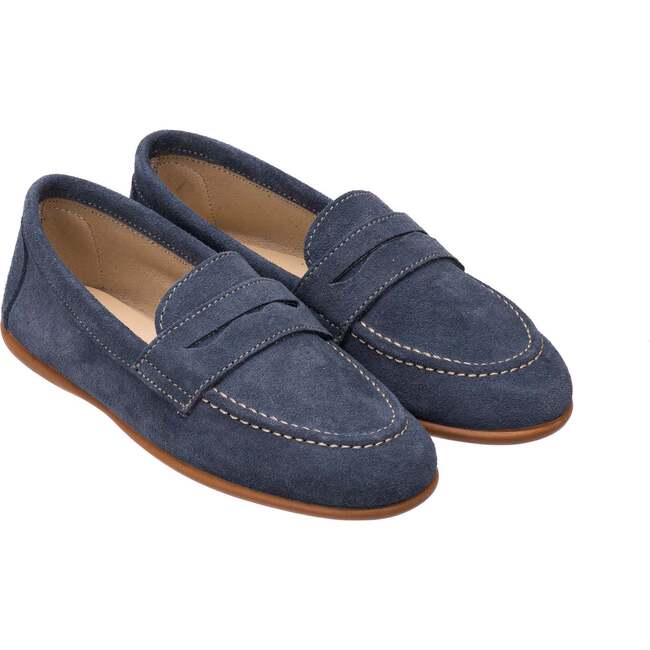 Suede Penny Loafer, Denim