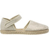 Linen Classic Espadrille, Metallic White - Espadrilles - 2 - thumbnail