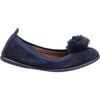 Suede Pom Pom Ballerina, Blue - Flats - 2 - thumbnail