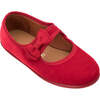 Velvet Bow Mary Jane, Red - Mary Janes - 4 - thumbnail