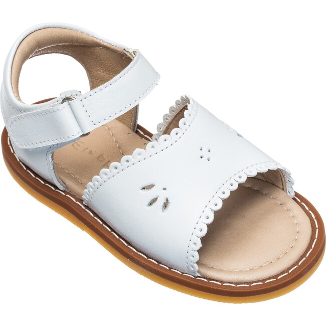 Classic Toddler Sandal with Scallop, White - Sandals - 1