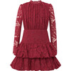 Rosella Lace Sleeve Mini Dress, Red - Dresses - 1 - thumbnail