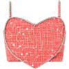 Odelia Heart-Shaped Tweed Top, Red - T-Shirts - 1 - thumbnail