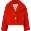 Lucia Fur Jacket, Red - Jackets - 1 - thumbnail