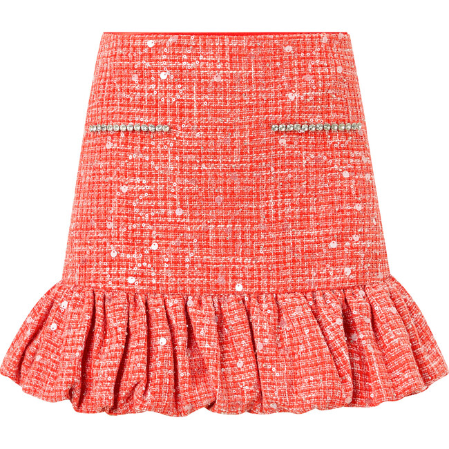Odelia Tweed Mini Skirt, Red
