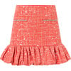 Odelia Tweed Mini Skirt, Red - Skirts - 1 - thumbnail