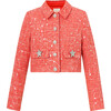 Odelia Tweed Jacket, Red - Jackets - 1 - thumbnail