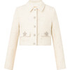 Odelia Tweed Jacket, Creme - Jackets - 1 - thumbnail