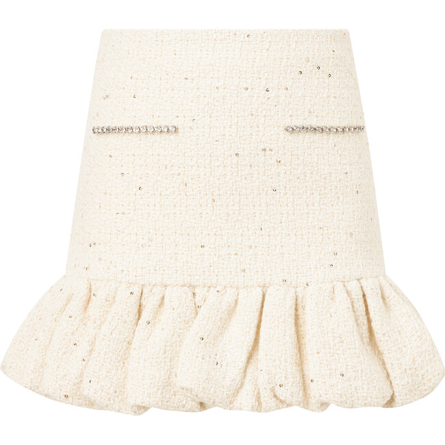 Odelia Tweed Mini Skirt, Creme