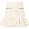 Odelia Tweed Mini Skirt, Creme - Skirts - 1 - thumbnail