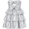 Aubree Mini Dress, Silver - Dresses - 1 - thumbnail