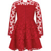 Cora Embroidered Mini Dress, Red - Dresses - 2 - thumbnail