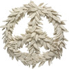 Handmade Hand Felted Wool Wreath - Peace Symbol in Cream - 14" - Wreaths - 1 - thumbnail