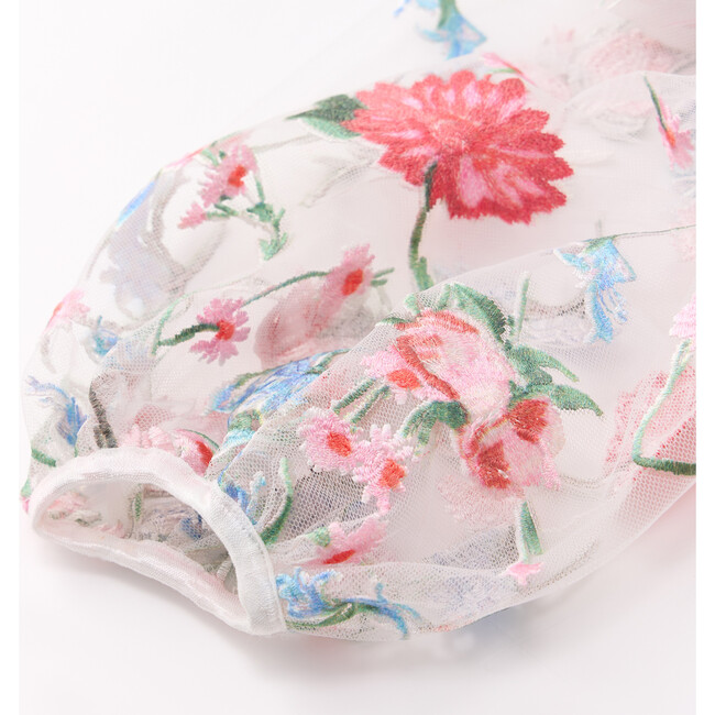 Lillia Embroidered Mini Dress, Floral - Dresses - 4