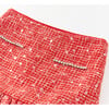 Odelia Tweed Mini Skirt, Red - Skirts - 3 - thumbnail
