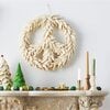 Handmade Hand Felted Wool Wreath - Peace Symbol in Cream - 14" - Wreaths - 2 - thumbnail