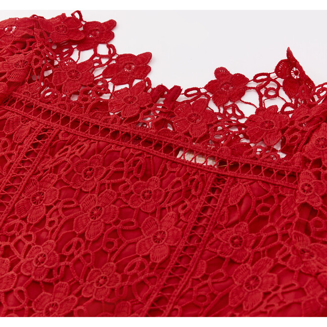 Cora Embroidered Mini Dress, Red - Dresses - 3