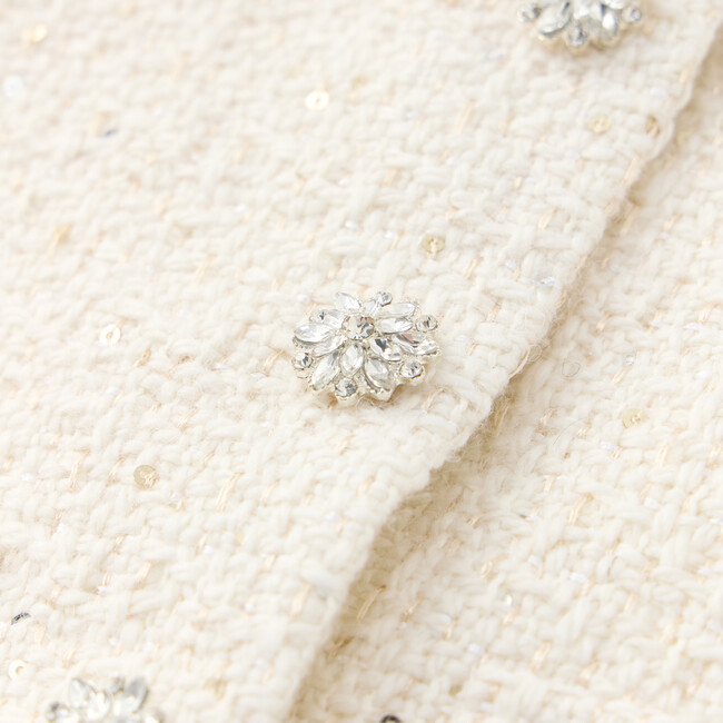 Odelia Tweed Jacket, Creme - Jackets - 4