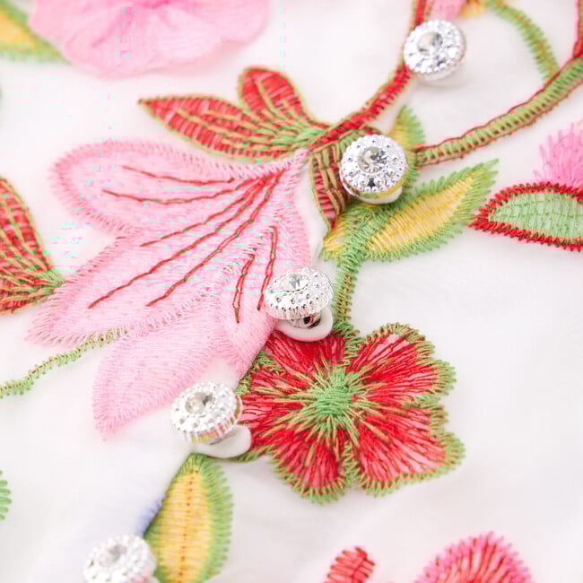 Arabella Embroidered Mini Dress, Floral - Dresses - 4