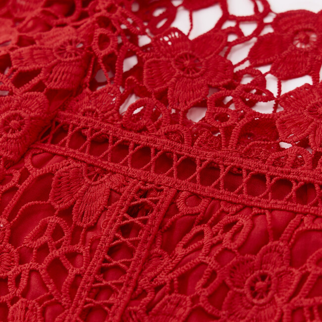 Cora Embroidered Mini Dress, Red - Dresses - 4