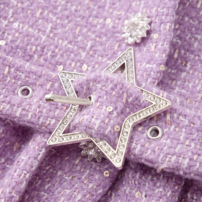 Odelia Tweed Mini Dress, Purple - Dresses - 5