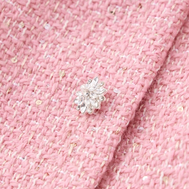 Odelia Tweed Mini Dress, Pink - Dresses - 5