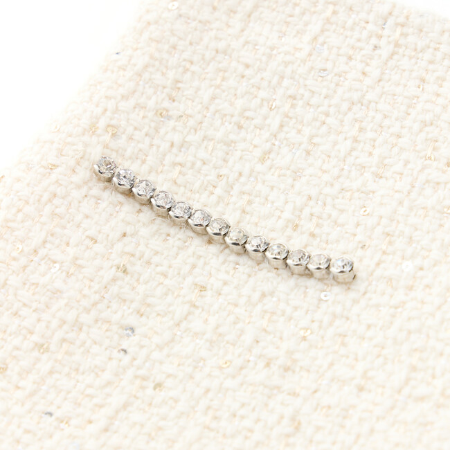 Odelia Tweed Mini Skirt, Creme - Skirts - 4