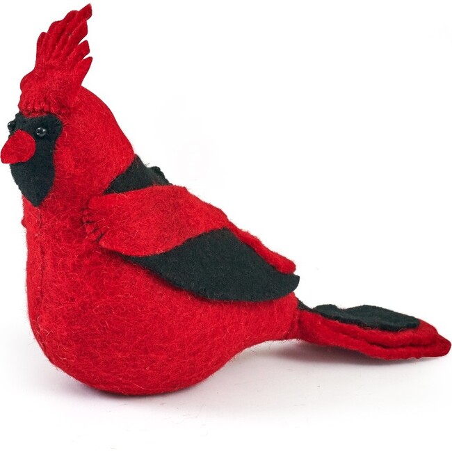 Handmade Hand Felted Wool Christmas Tree Topper - Cardinal